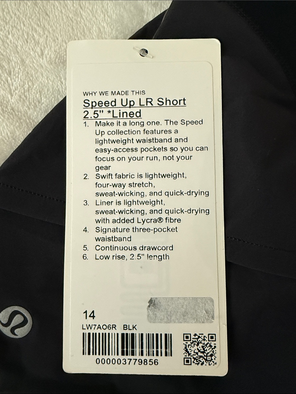 lululemon athletica Black Speed Up Running Shorts - Picture 3 of 4